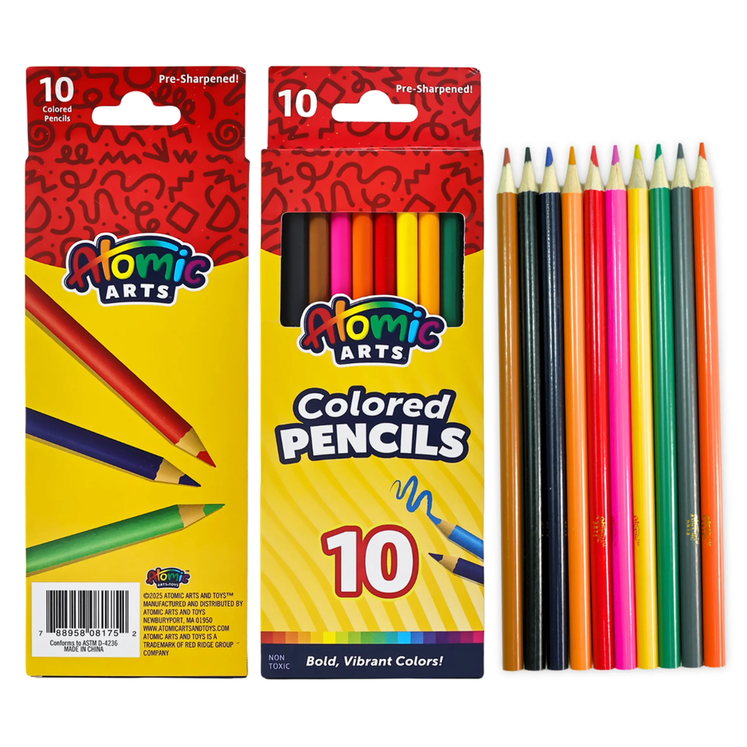 Atomic Arts Colored Pencils - 10 Pcs