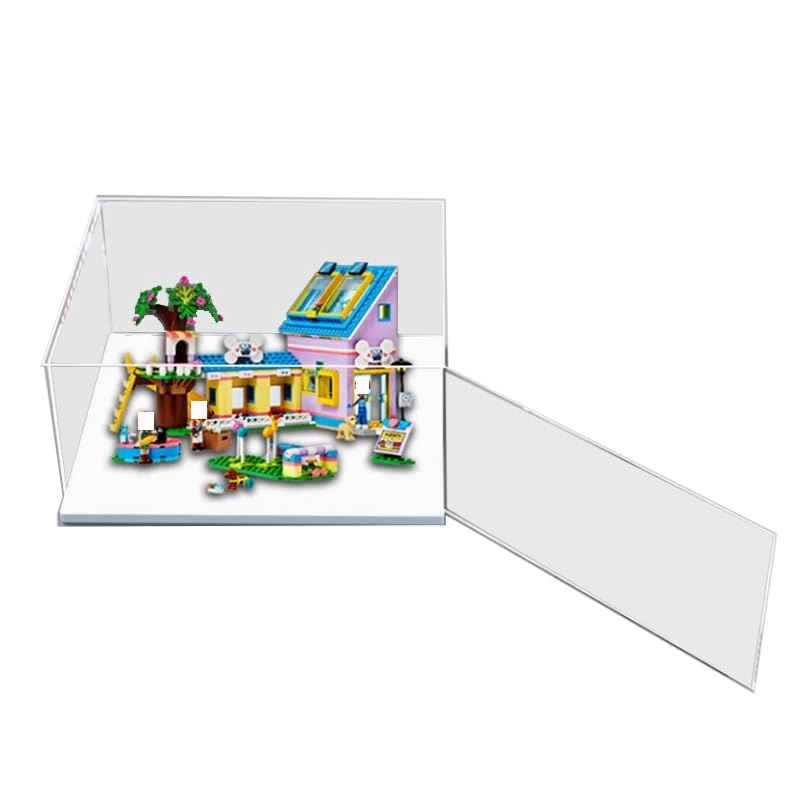 HCAEIOFJ Lego Friends Display Case (41727) - 11.81x11.81x8.66in White Bottom 1