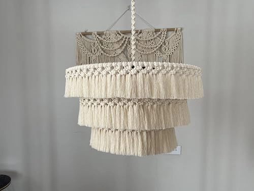 Bohemia Tassel Pendant Light - 24'' Leaf Beige