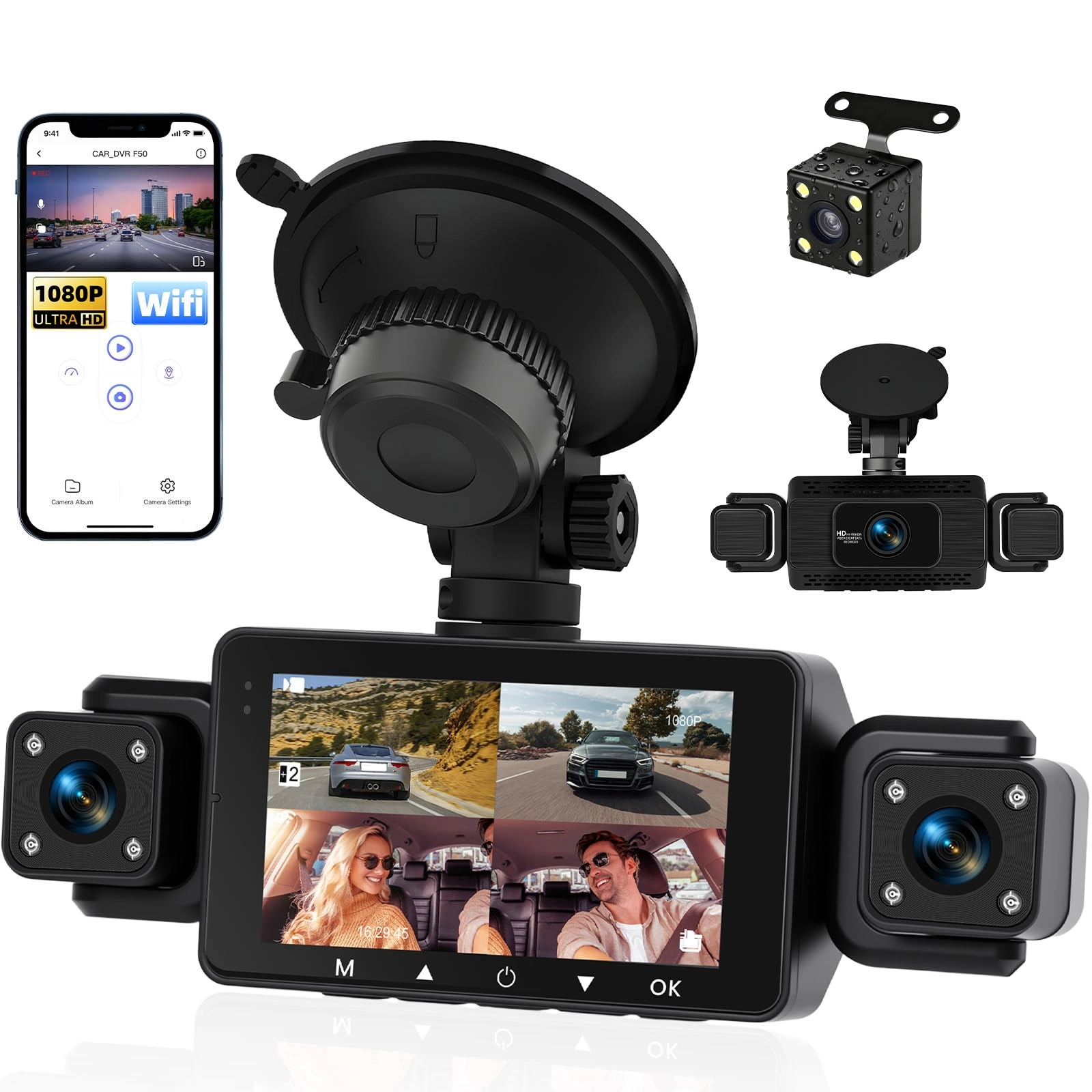 4-Channel Dash Cam - 1080P