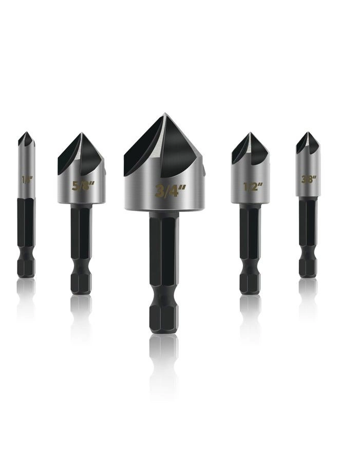 GMTOOLS CDB-5PCS - High Speed Steel 5PCS 1/4 3/8 1/2 5/8 3/4 inch