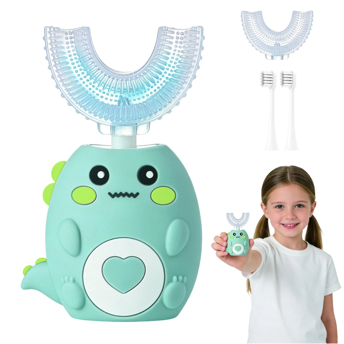 KEGOZ UShaped 360 Ultrasonic Toothbrush - Smart Timer 3 Cleaning Modes IPX7 Waterproof
