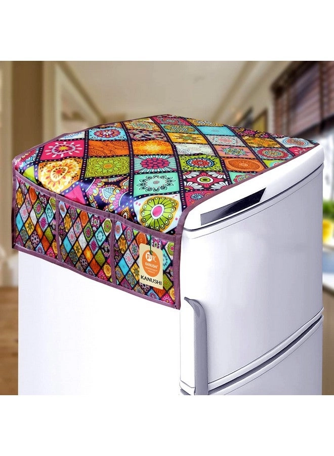Fridge Cover - 1 Pc 21 X 39 + Microwave Cover - 1 Pc 34 X 14 Inches + Fridge Mat - 4 Pc 12 X 17