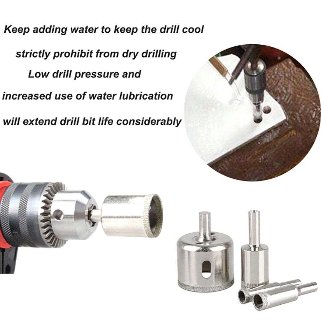 Drill Bit Set - Diamond Coated 15pcs 6mm50mm