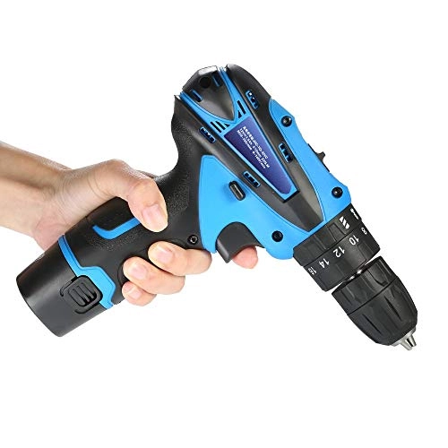 Cordless Drill Driver - Portable Screwdriver Lithium Ion Batteries Variable Speed