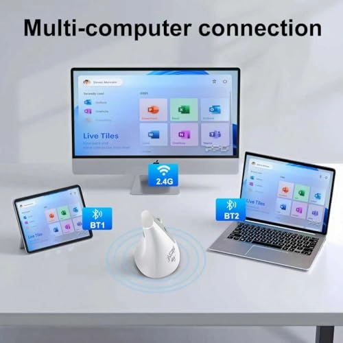 Ergonomic Vertical Mouse - Bluetooth USB + TypeC