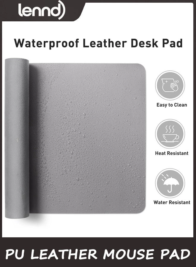 Non-Slip Large PU Leather Office Mouse Pad - 80x40 cm