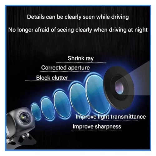 Reverse car rear view camera - Night vision Wired 720 x 540 pixels