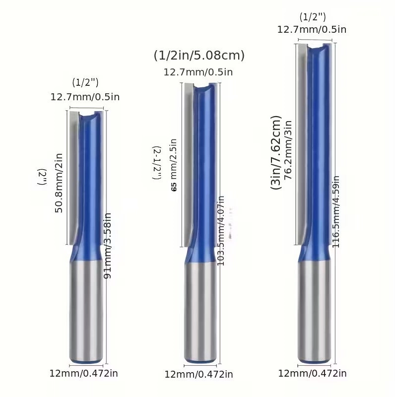 TY Double Flute Straight Router Bit - 12x75MM 12mm