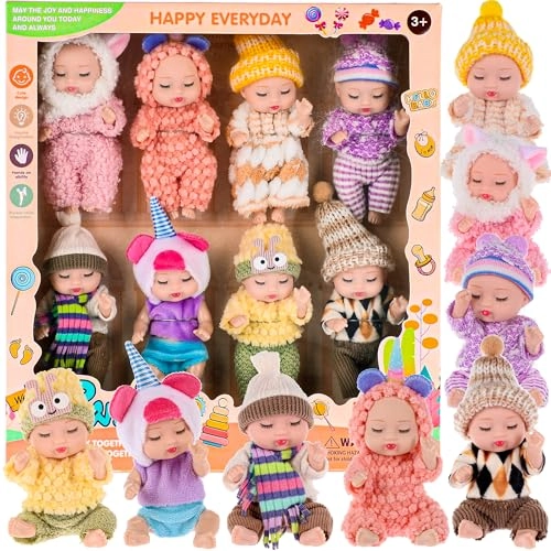 dollbie Mini Baby Dolls - 4 inch Animal Theme 8 Pack