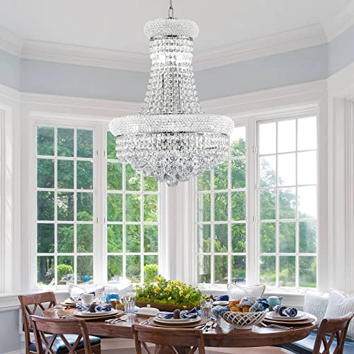 10 - Light Unique Empire Crystal Chandelier - Dimmable