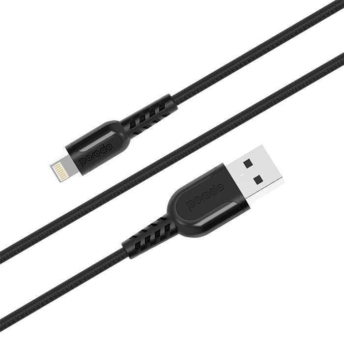 Porodo Metal Braided Lightning Cable - 2.4m Lightning