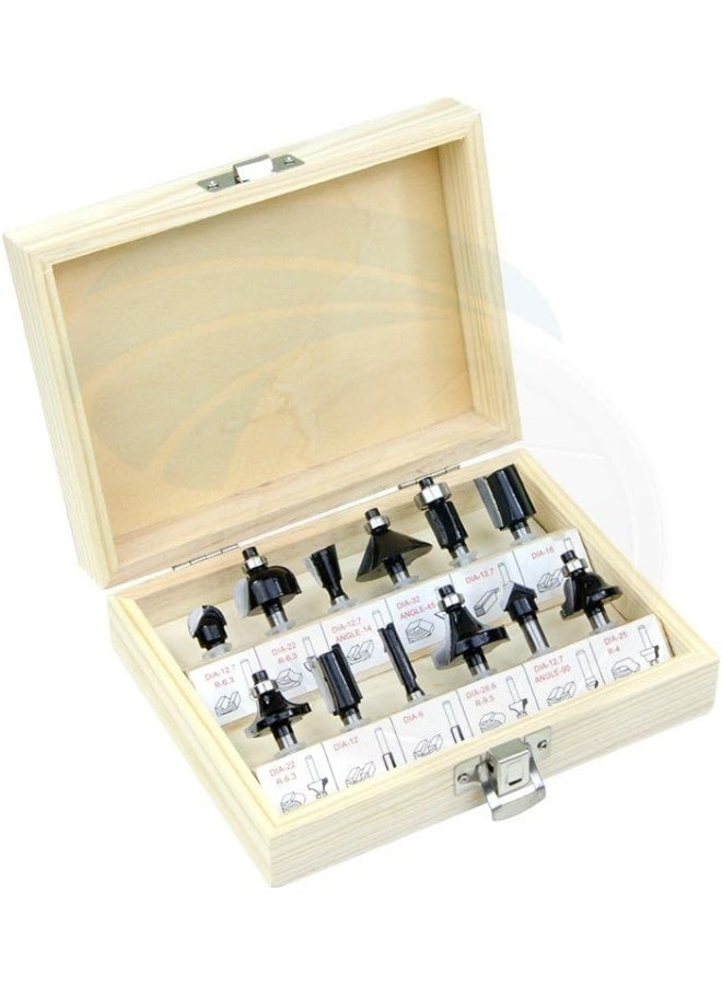 Router Bit Set - 10, 12, 16, 18, 20, 25mm 12Pcs