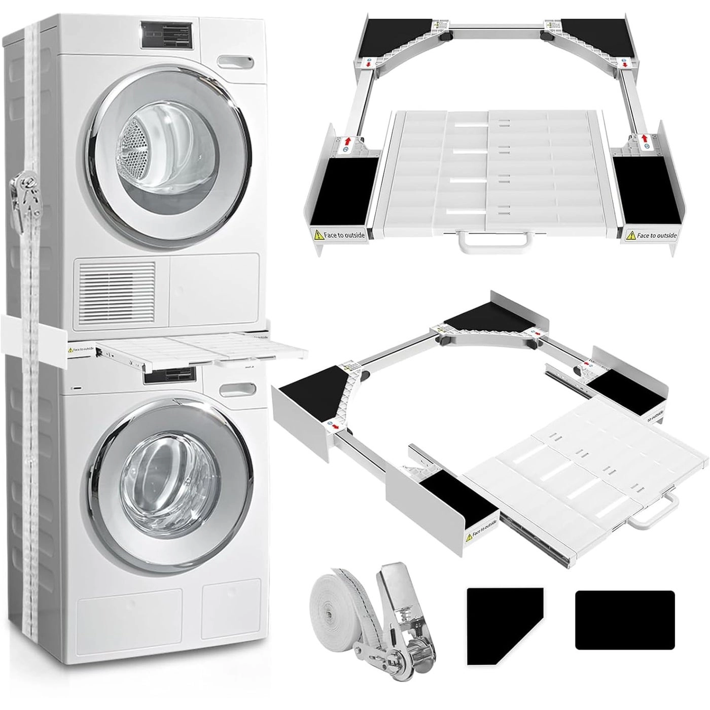 Kiss Core Washer Dryer Stacking Kit - Whirlpool GE Samsung LG Frigidaire Bosch Maytag Kenmore Electrolux Amana Crosley and Admiral