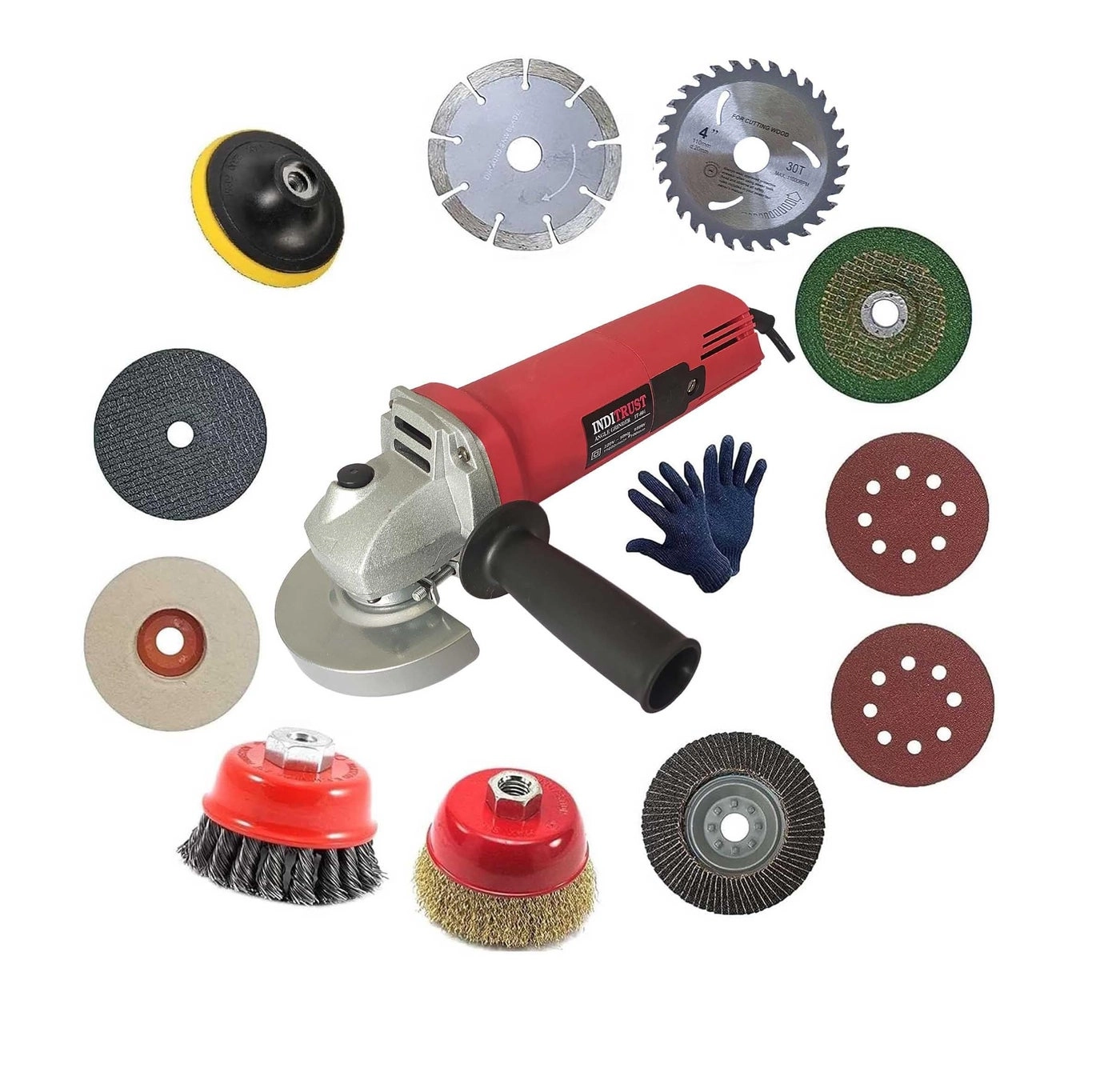 801 angle grinder - 950W 10pc Wheel set