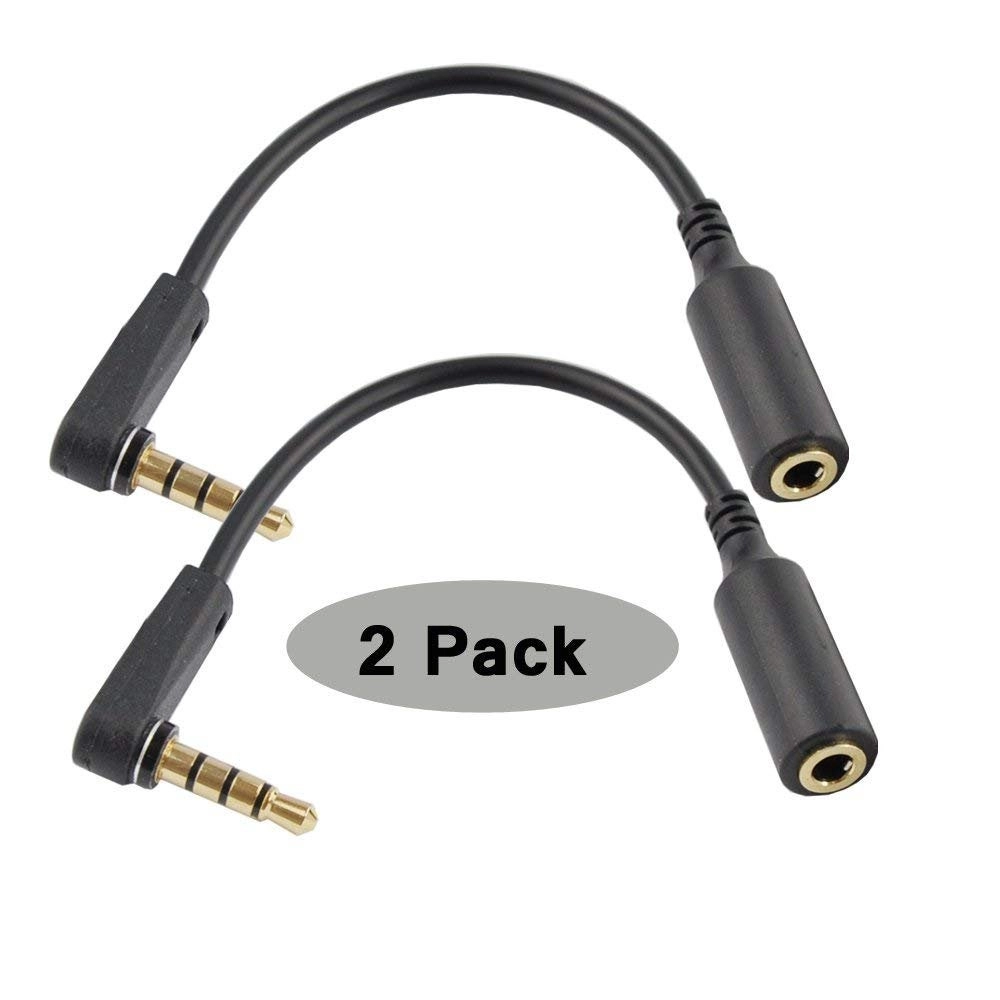 3.5mm M to F Audio Cable - 4-Pole Right Angle Pack