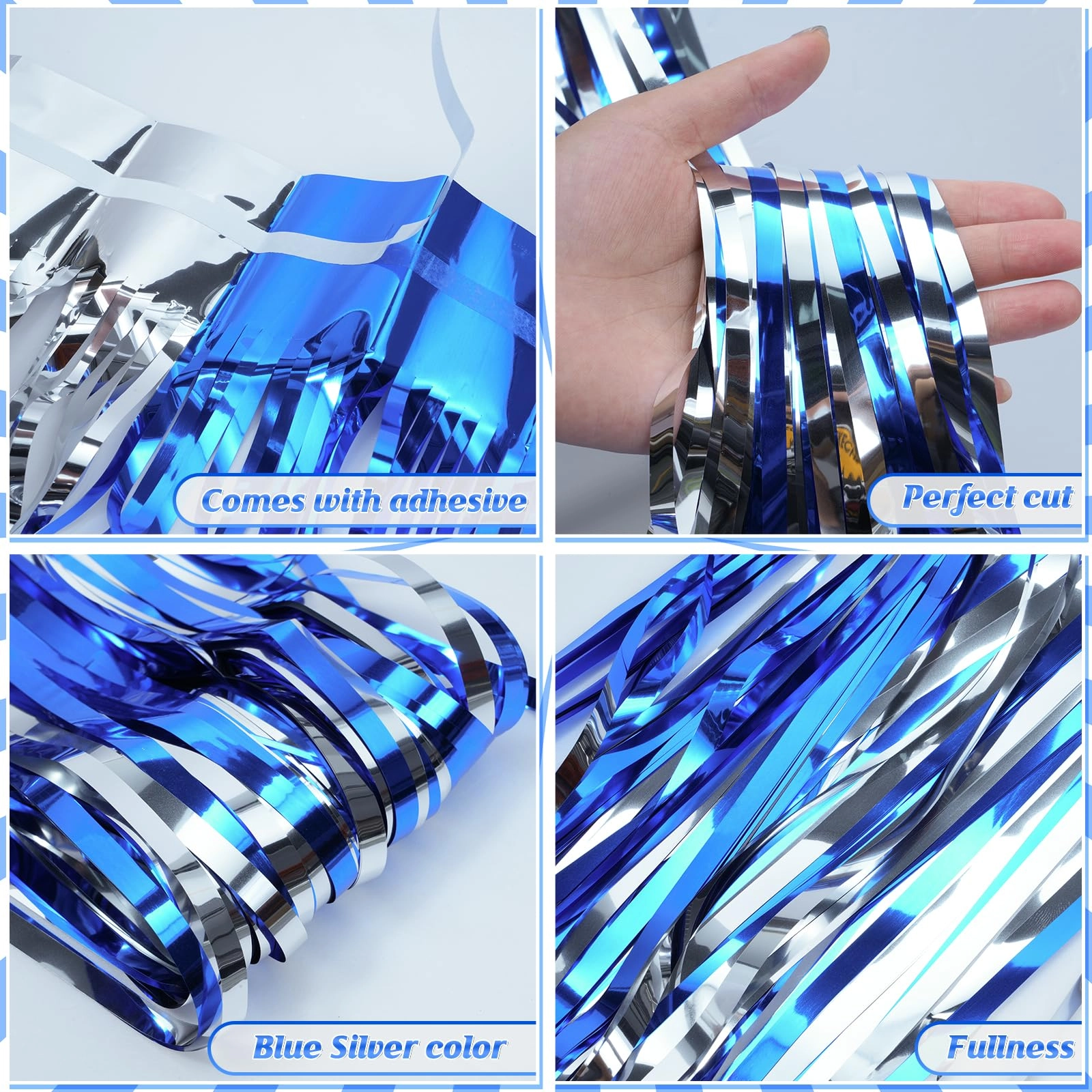Foil Fringe Curtain - 3 Birthday Graduation Prom Wedding Pack