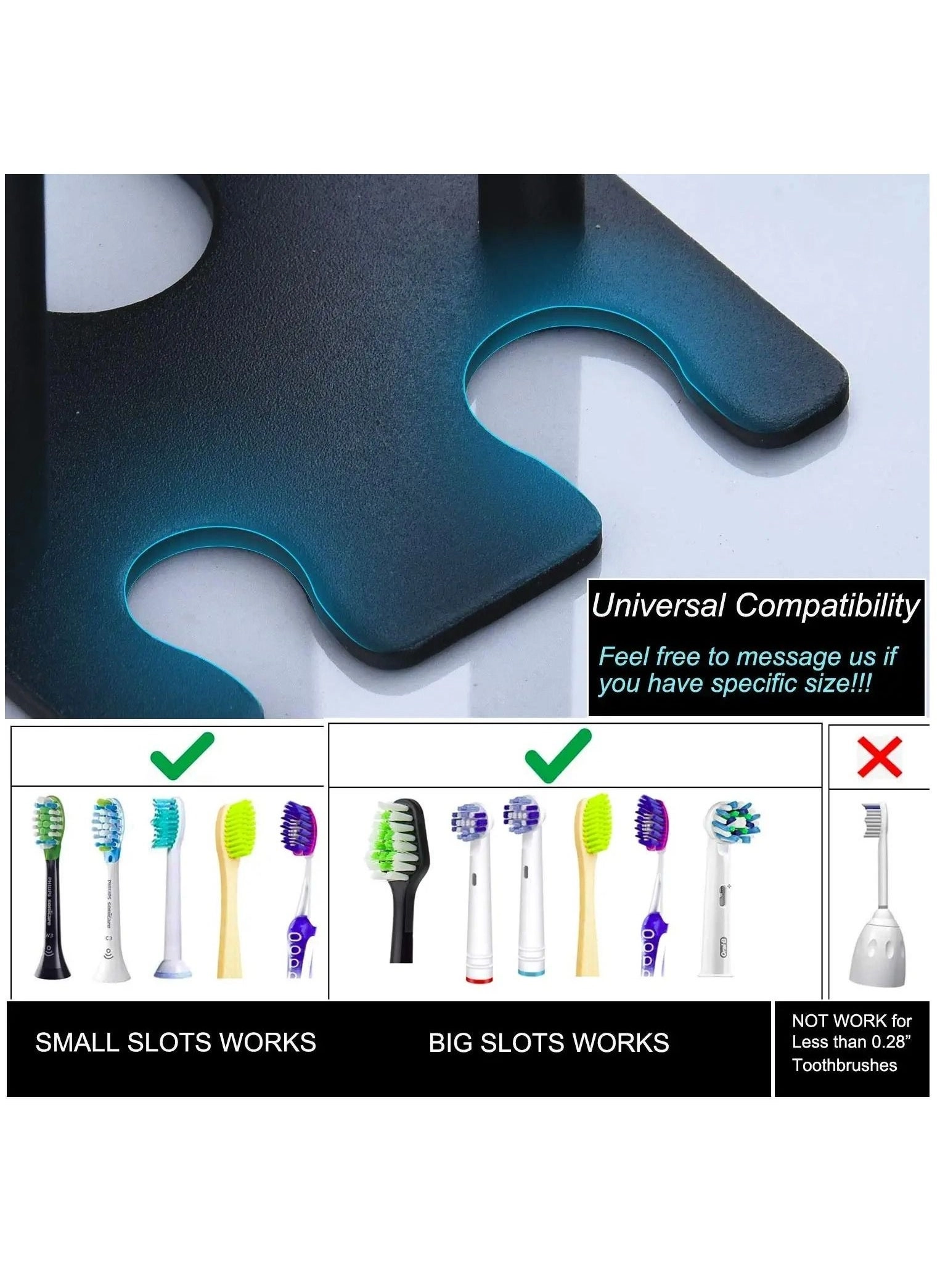 Wall Mount Toothbrush Holder - 3 Slots Wallmount / Countertop