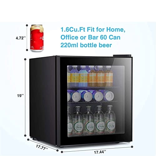 Compact Single Door Wine Cooler - Tempered Glass Door Electronic Temperature Control