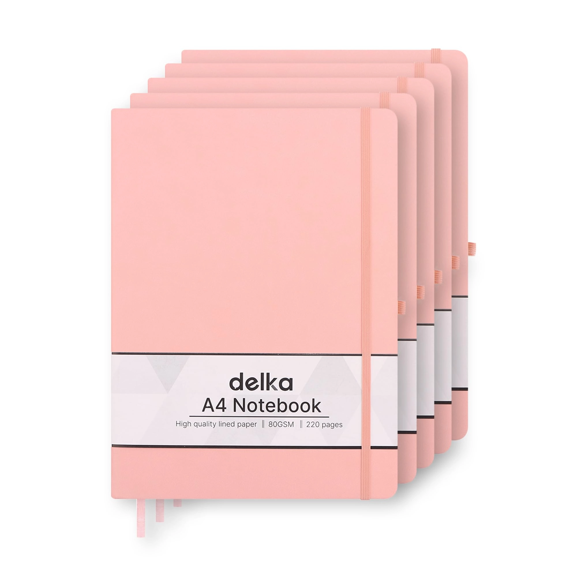 delka A4 Notebook - 80 Sheets Pack of 5 Lined