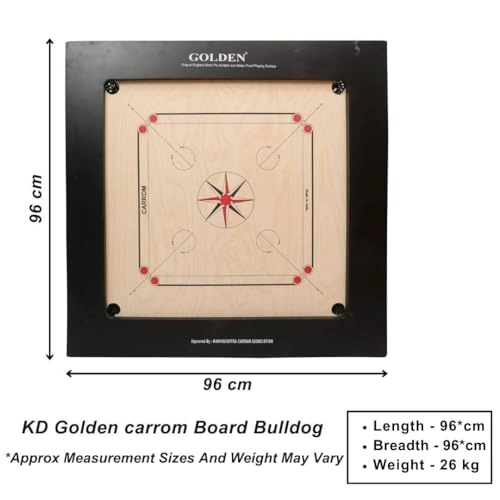 Golden Carrom Board - Full Size 24mm BullDog