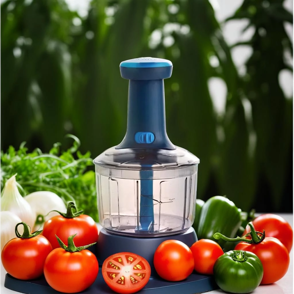 Hand Press Push Chopper - 1 Liters 4 Blades