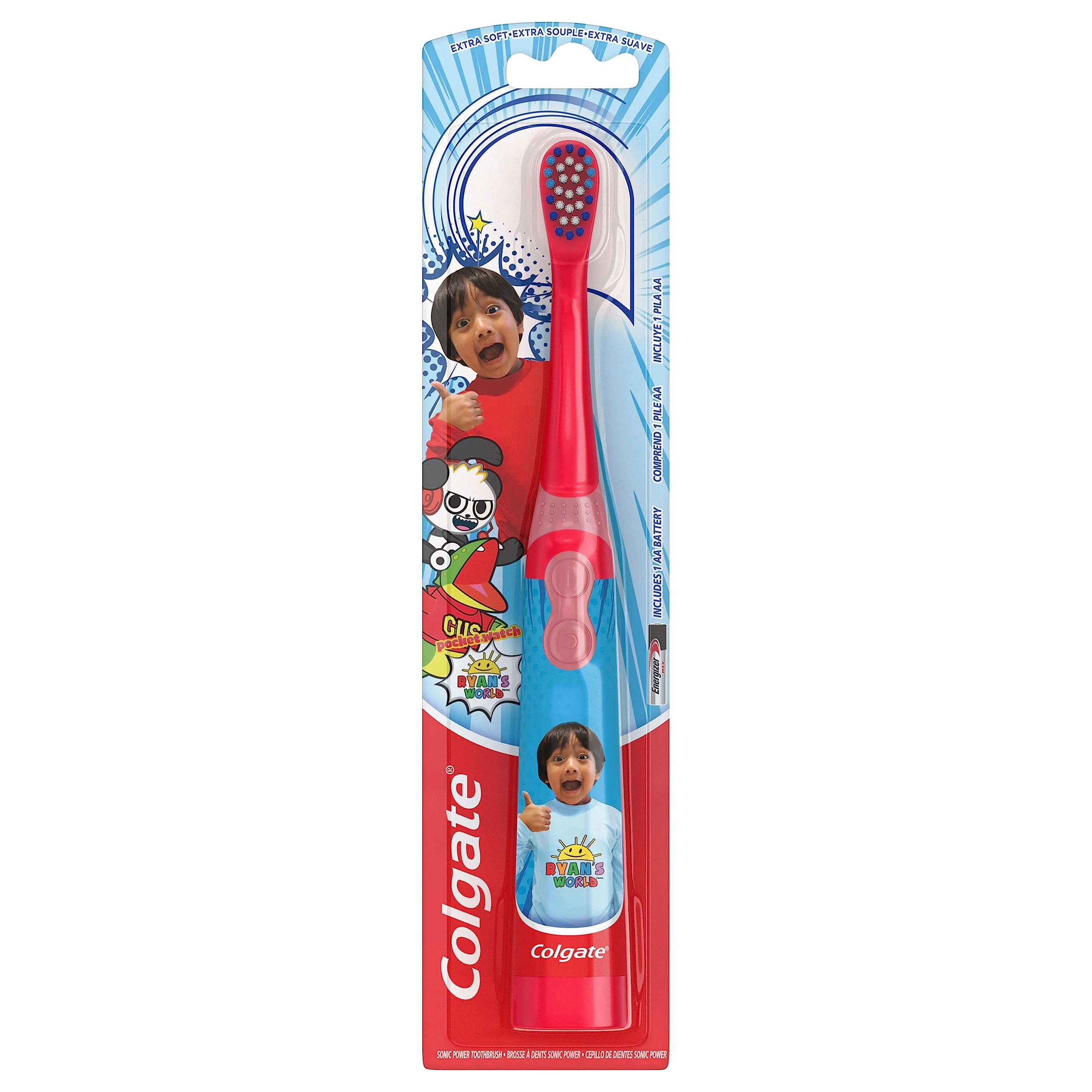 AmazonUs/COKT7 Kids Battery Powered Toothbrush - Ryan's World Extra Soft Bristles