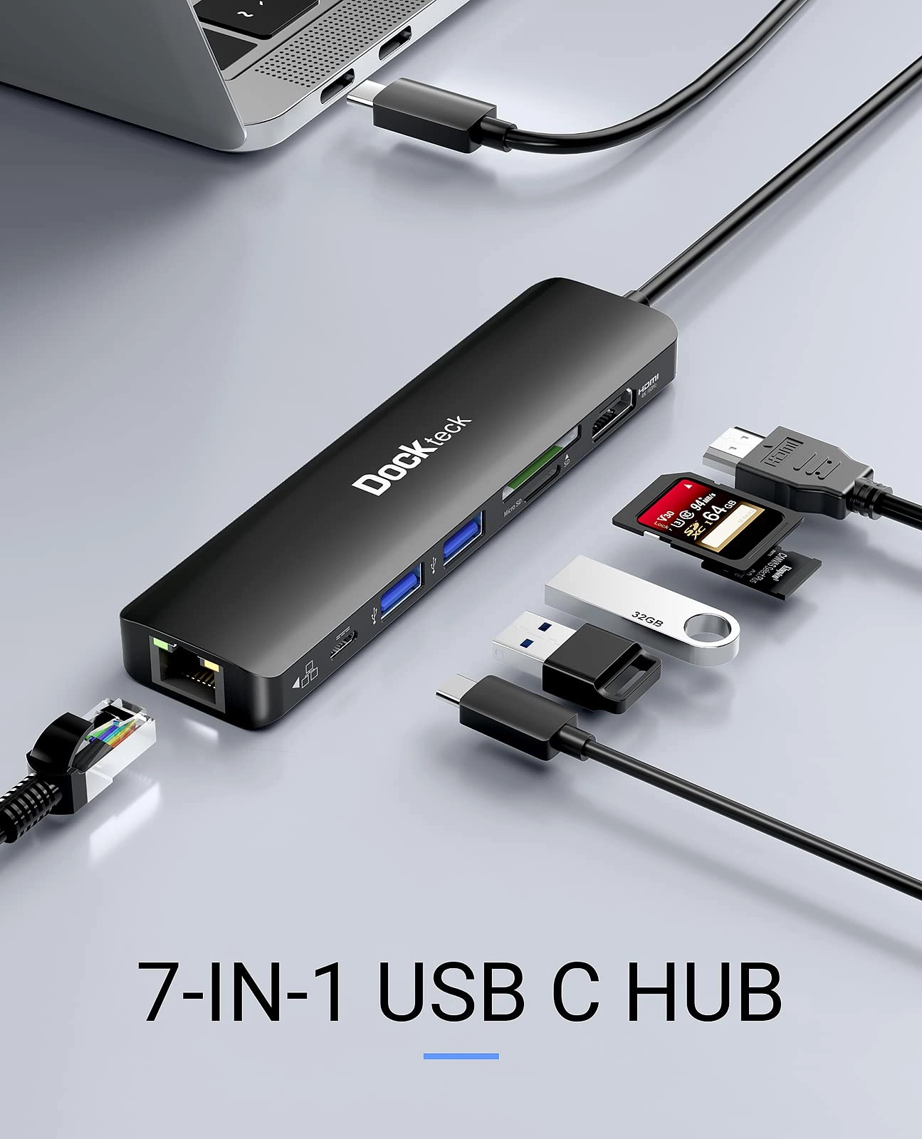 USB C Hub - 4K 60Hz 7-in-1