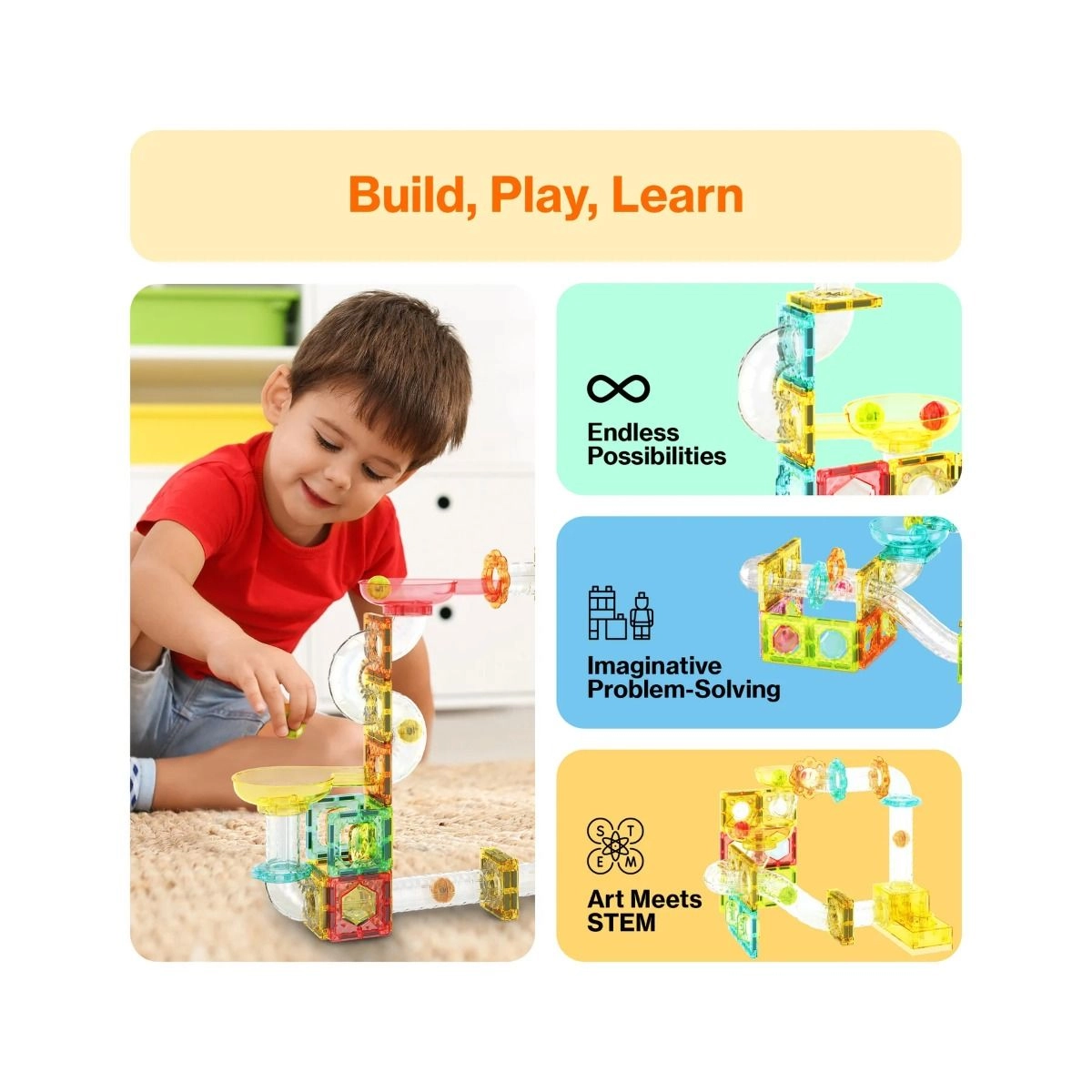 Magnetic Marble Run - 80 pcs