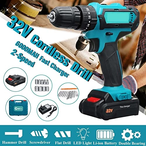 32V Cordless Drill - 6000mAh