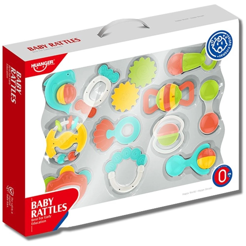 Baby Rattles & Teether Sensory - Suitable for 3 months & above Multicolor 12pcs Set