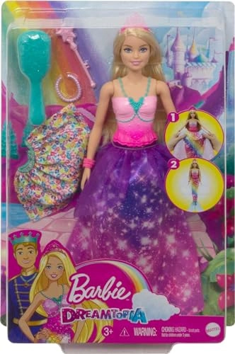 Barbie Dreamtopia - 2-In-1 11.5-In Blonde Princess To Mermaid Ages 3+