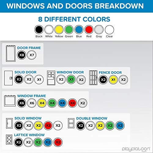 Windows, Doors, and Roof Tops Set - 400 pcs