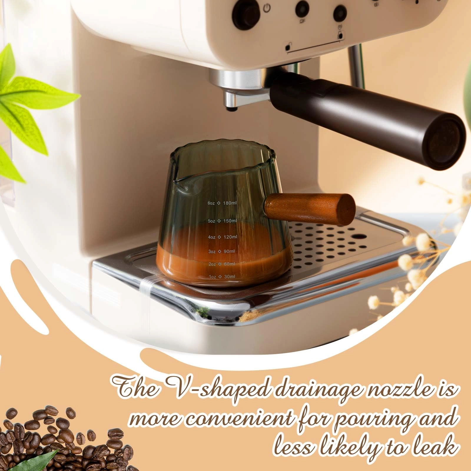 Espresso Shot Glass - 1 pcs - Handle - 180 ml