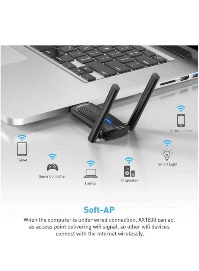 USB WiFi 6 Adapter - Dual Band USB 3.0 Wireless