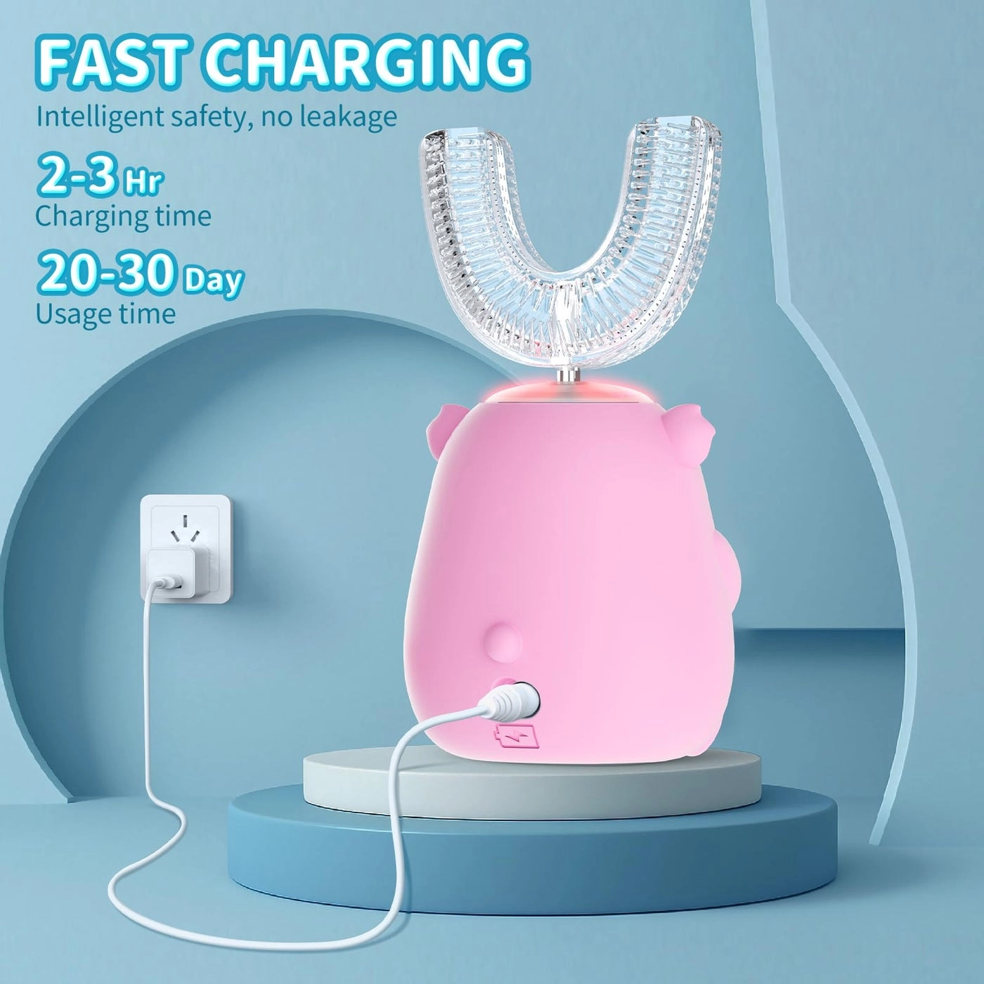 U-Shaped Sonic Electric Toothbrush - 360° 6 Modes IPX7 Waterproof