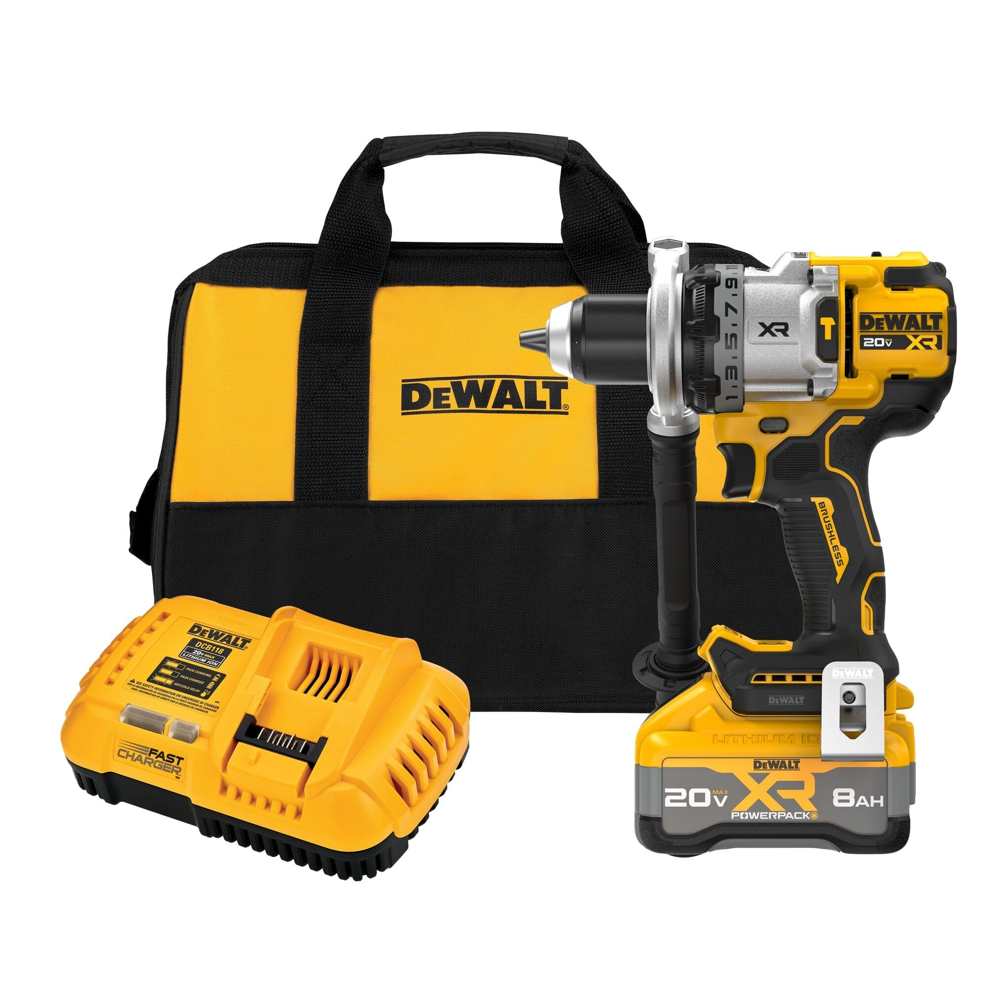 DeWALT 20V MAX XR 1/2 Inch Cordless Hammer Drill - 8 Ampere-hour
