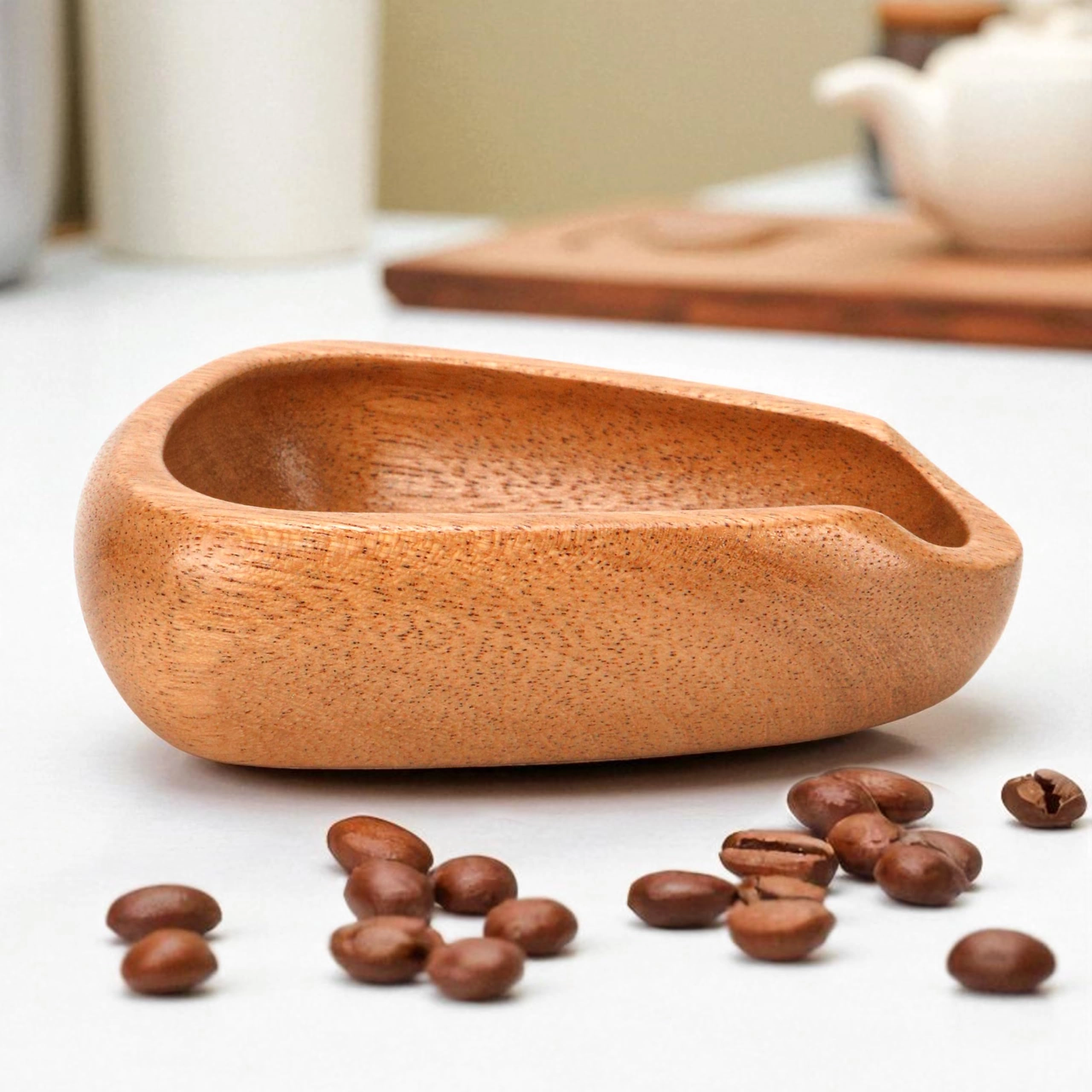 Coffee Bean Dosing Cup - Single Tray Walnut Wood