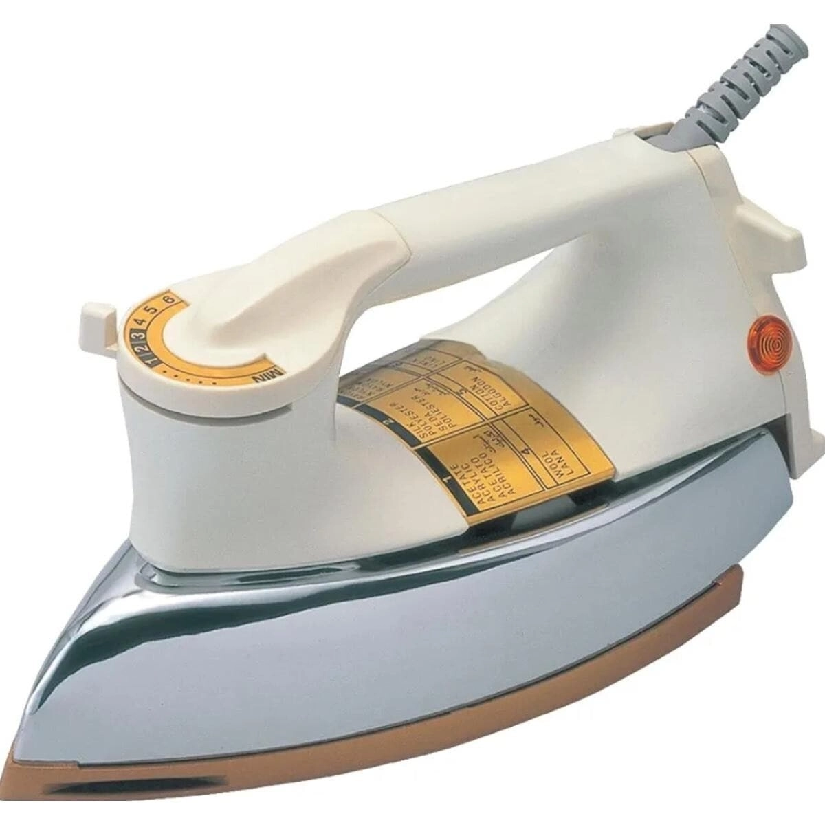 Dry Iron - Non-Stick Soleplate Adjustable Temperature Control Comfortable Grip