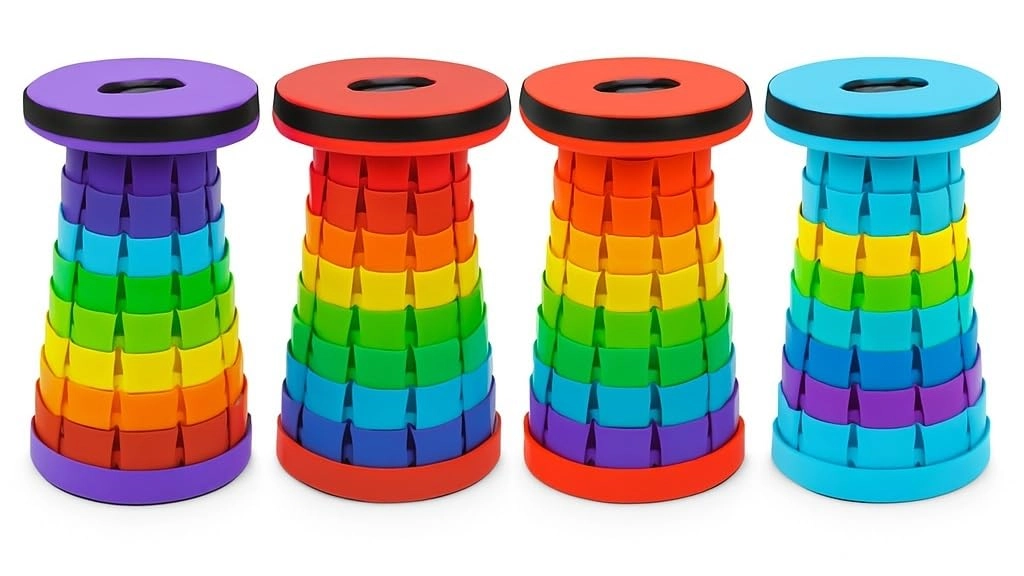 Round Rainbow Folding Stool - 400 lbs