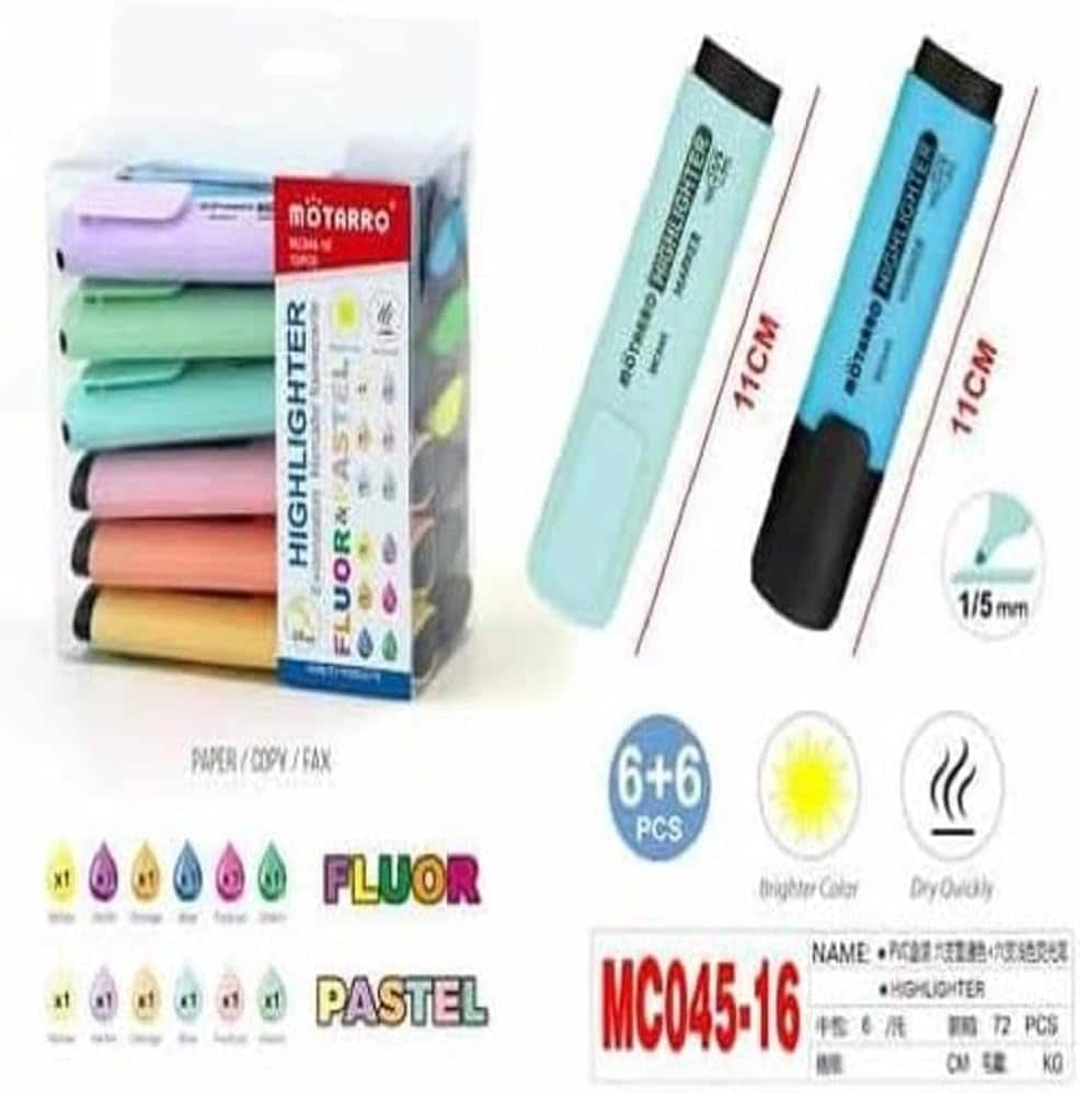 AL ARQAM LLC MC045-16 - Multicolor Fine point Broad chisel tip