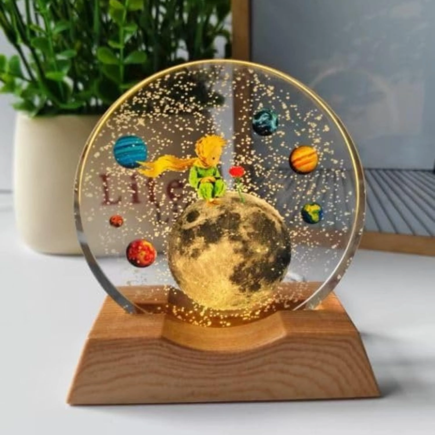 X4cart, Indore, X4cart, Indore 3D Acrylic LED Night Light - Warm White Moon and Stars