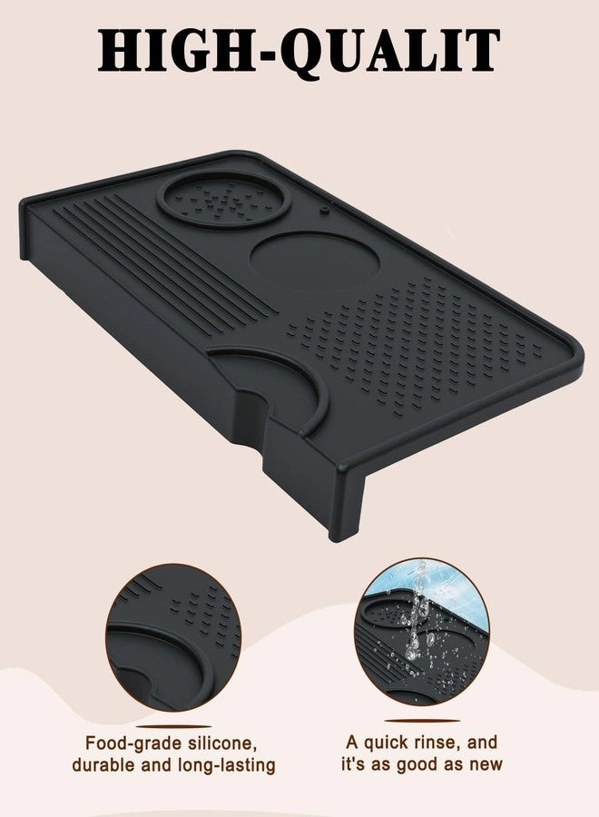 Silicone Tamping Mat - 10″ × 5.5″ Coffee Brush