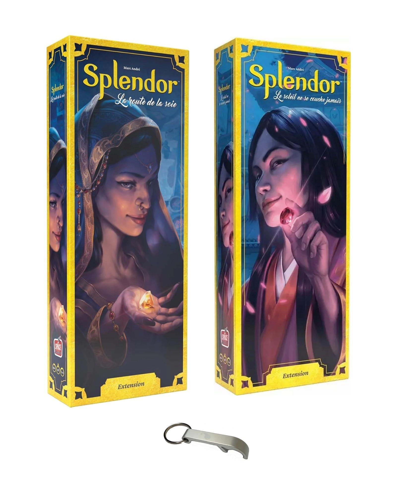 Splendor Sun Never Set Extension - 2 Variants + Card Protector Pack - Sun + Sleeves + Bottle Opener