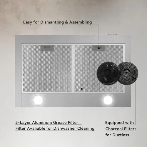 Wall Mounted Cooker Hood - 30 Inch Stainless Steel Ducted / Ductless Convertible