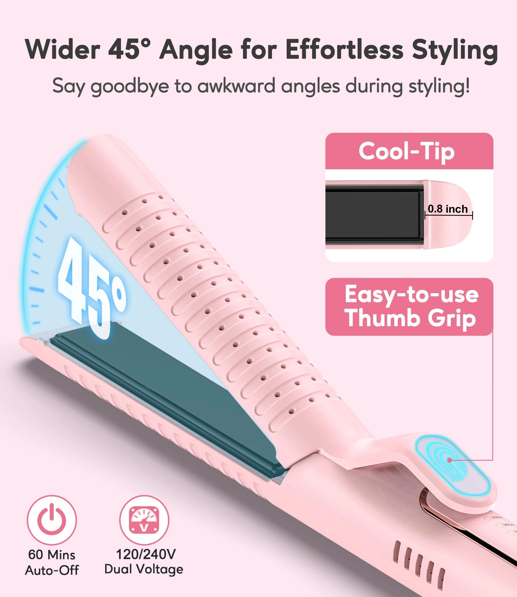 Chill Set Soft-Air Curling Iron - 2-in-1 Pink 280–430°F