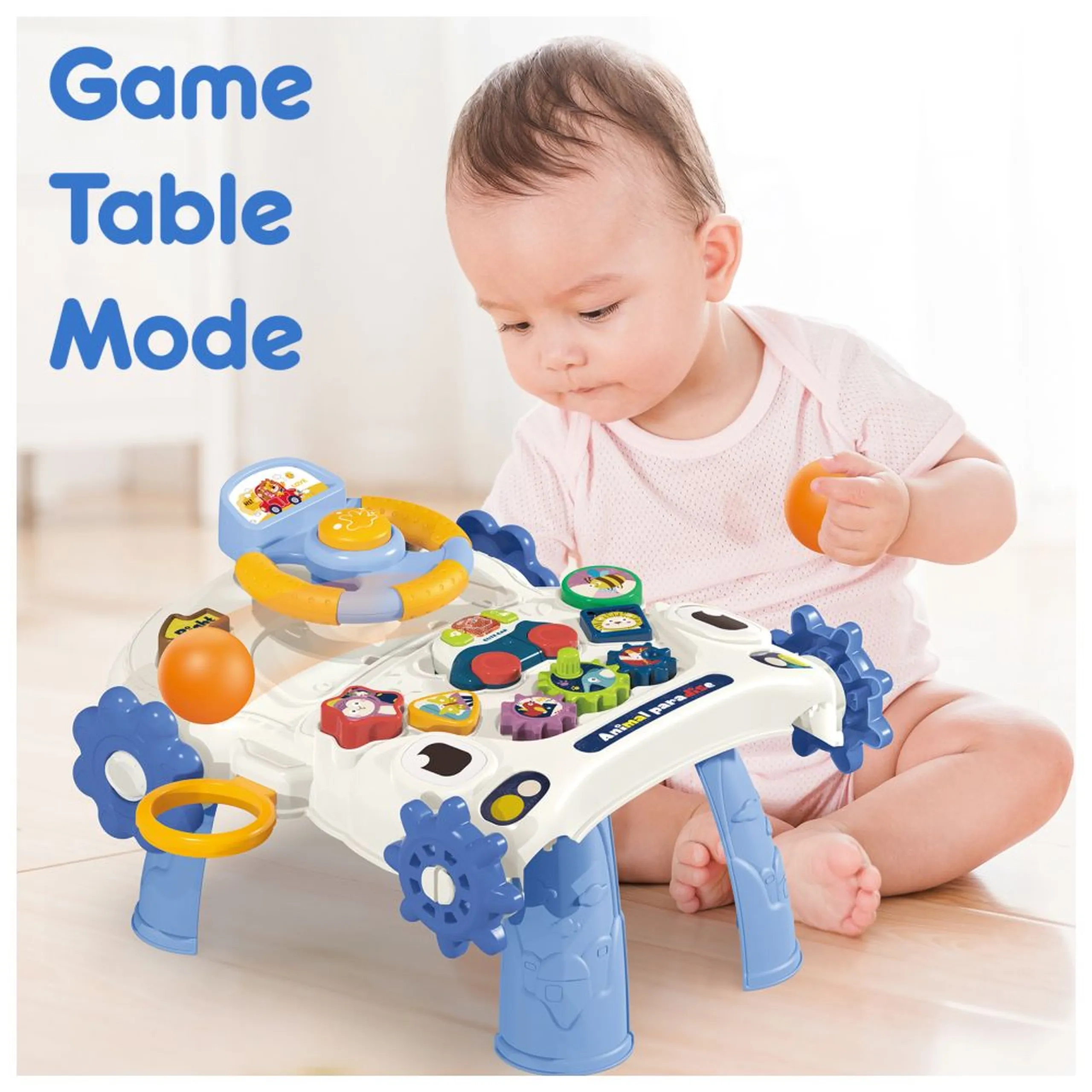 5-IN-1 Baby Walker - Musical Keyboard Blue