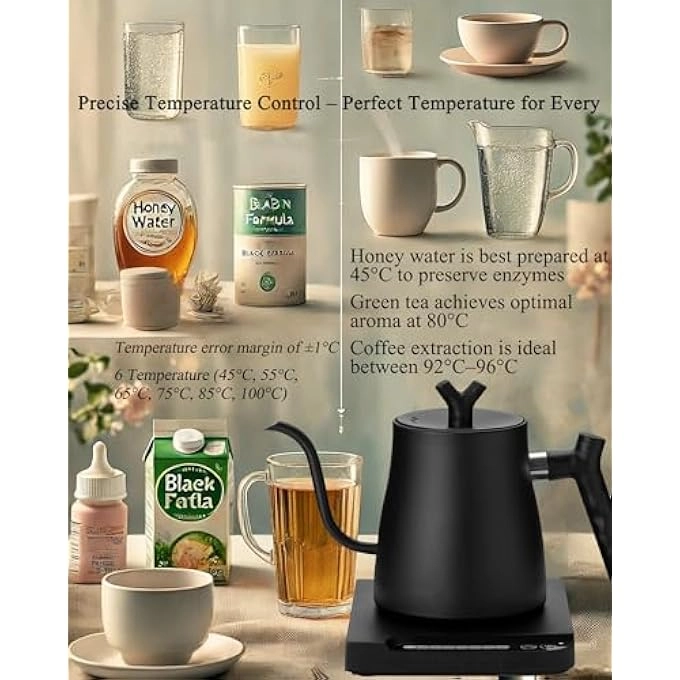 Smart Electric Temperature Control Gooseneck Kettle