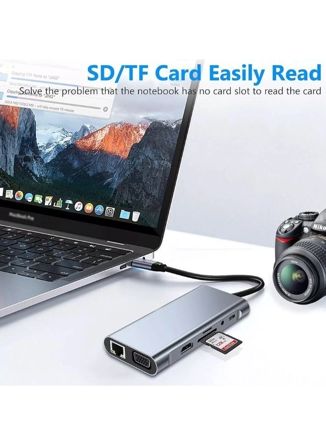 11-in-1 USB C Hub - 4K PD Ethernet