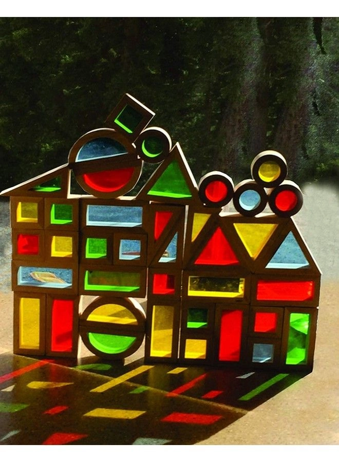 Wood Building Blocks - Rainbow 24 pcs